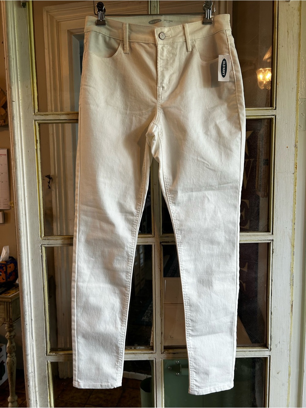 Old Navy White High-Rise Skinny Jeans